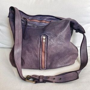 Leather messenger bucket/messenger bag